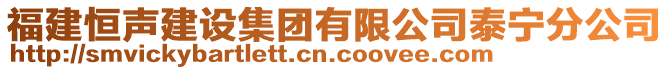 福建恒聲建設(shè)集團(tuán)有限公司泰寧分公司