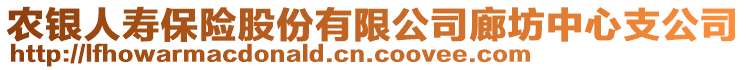 农银人寿保险股份有限公司廊坊中心支公司