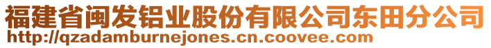 福建省閩發(fā)鋁業(yè)股份有限公司東田分公司