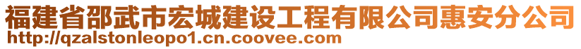 福建省邵武市宏城建設(shè)工程有限公司惠安分公司