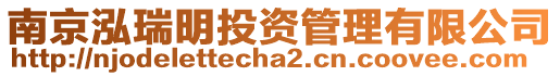 南京泓瑞明投資管理有限公司