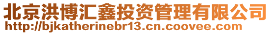 北京洪博匯鑫投資管理有限公司