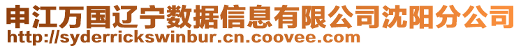 申江萬(wàn)國(guó)遼寧數(shù)據(jù)信息有限公司沈陽(yáng)分公司