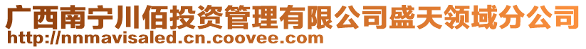 廣西南寧川佰投資管理有限公司盛天領(lǐng)域分公司