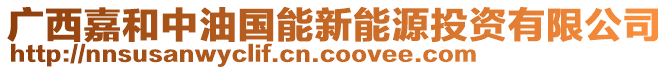 廣西嘉和中油國能新能源投資有限公司