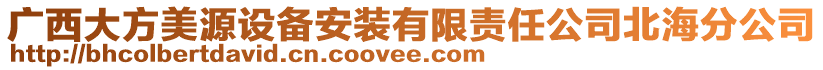 廣西大方美源設(shè)備安裝有限責(zé)任公司北海分公司