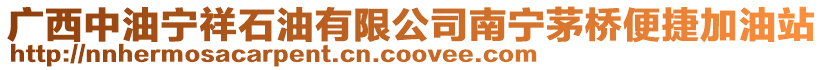 廣西中油寧祥石油有限公司南寧茅橋便捷加油站
