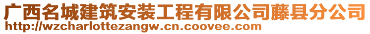 廣西名城建筑安裝工程有限公司藤縣分公司