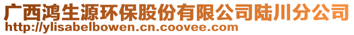 廣西鴻生源環(huán)保股份有限公司陸川分公司