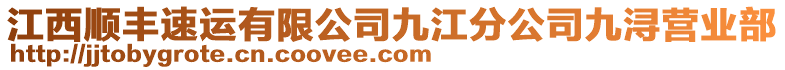 江西順豐速運(yùn)有限公司九江分公司九潯營業(yè)部