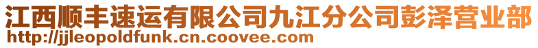 江西順豐速運有限公司九江分公司彭澤營業(yè)部