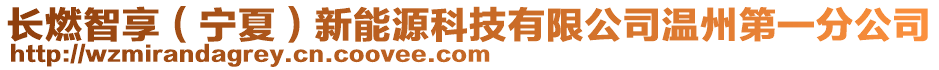 長(zhǎng)燃智享（寧夏）新能源科技有限公司溫州第一分公司