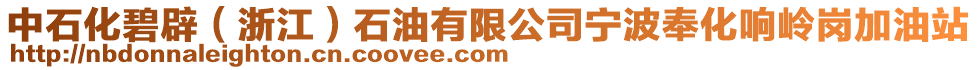 中石化碧辟(浙江)石油有限公司寧波奉化響嶺崗加油站