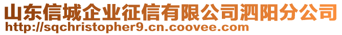 山东信城企业征信有限公司泗阳分公司