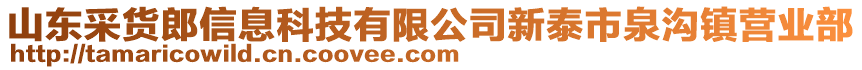 山東采貨郎信息科技有限公司新泰市泉溝鎮(zhèn)營(yíng)業(yè)部