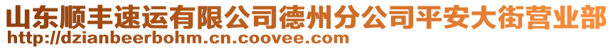 山東順豐速運(yùn)有限公司德州分公司平安大街營(yíng)業(yè)部