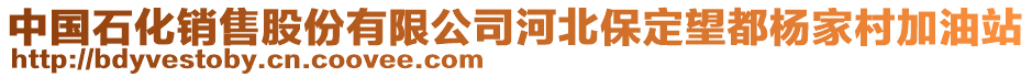 中國石化銷售股份有限公司河北保定望都楊家村加油站