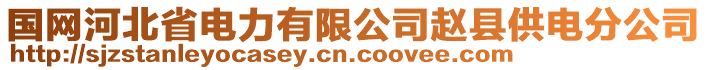 国网河北省电力有限公司赵县供电分公司