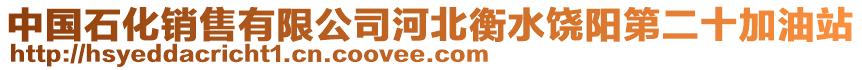 中國(guó)石化銷售有限公司河北衡水饒陽(yáng)第二十加油站