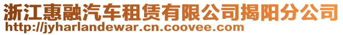 浙江惠融汽車租賃有限公司揭陽分公司