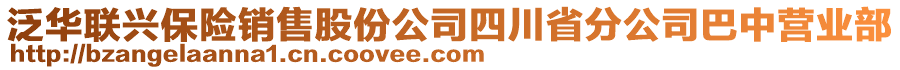 泛華聯興保險銷售股份公司四川省分公司巴中營業部