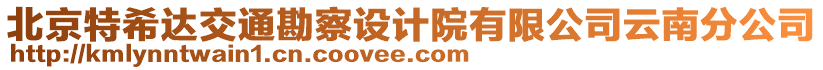 北京特希達(dá)交通勘察設(shè)計(jì)院有限公司云南分公司