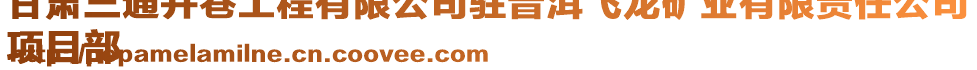 甘肅三通井巷工程有限公司駐普洱飛龍礦業(yè)有限責(zé)任公司
項目部