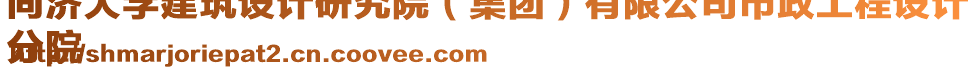 同濟(jì)大學(xué)建筑設(shè)計(jì)研究院（集團(tuán)）有限公司市政工程設(shè)計(jì)
分院