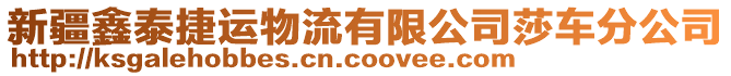 新疆鑫泰捷運(yùn)物流有限公司莎車分公司