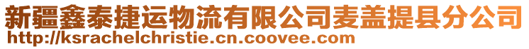 新疆鑫泰捷運(yùn)物流有限公司麥蓋提縣分公司