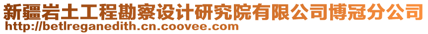 新疆巖土工程勘察設(shè)計研究院有限公司博冠分公司