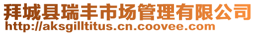 拜城縣瑞豐市場管理有限公司