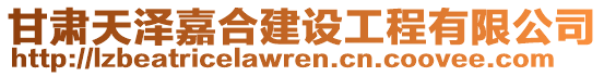 甘肅天澤嘉合建設(shè)工程有限公司