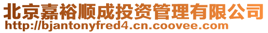 北京嘉裕順成投資管理有限公司