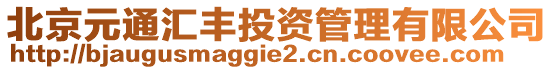 北京元通匯豐投資管理有限公司