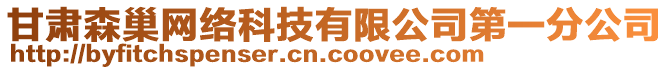 甘肅森巢網(wǎng)絡(luò)科技有限公司第一分公司