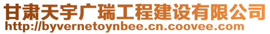 甘肅天宇廣瑞工程建設(shè)有限公司