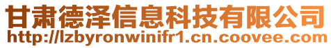 甘肅德澤信息科技有限公司