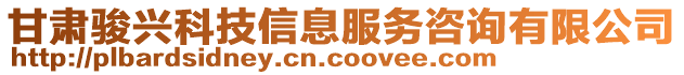 甘肅駿興科技信息服務(wù)咨詢(xún)有限公司