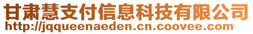 甘肅慧支付信息科技有限公司