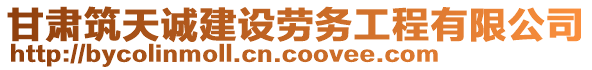 甘肅筑天誠建設勞務工程有限公司