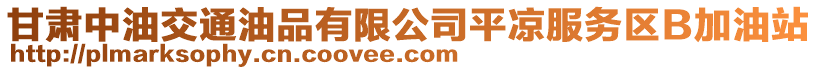 甘肅中油交通油品有限公司平?jīng)龇?wù)區(qū)B加油站