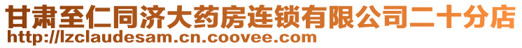 甘肅至仁同濟大藥房連鎖有限公司二十分店