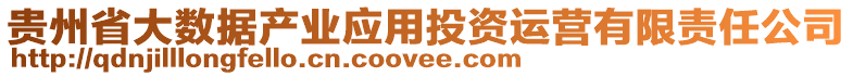 貴州省大數(shù)據(jù)產(chǎn)業(yè)應(yīng)用投資運(yùn)營(yíng)有限責(zé)任公司