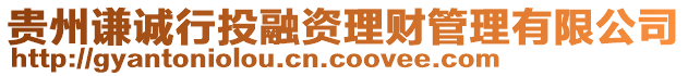 貴州謙誠行投融資理財(cái)管理有限公司