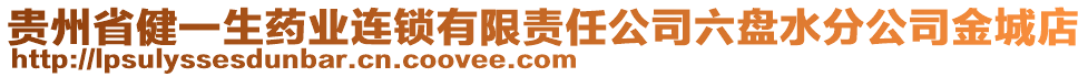 貴州省健一生藥業(yè)連鎖有限責(zé)任公司六盤水分公司金城店