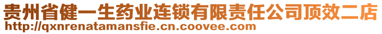 貴州省健一生藥業(yè)連鎖有限責任公司頂效二店
