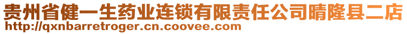 貴州省健一生藥業連鎖有限責任公司晴隆縣二店