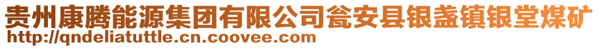 貴州康騰能源集團有限公司甕安縣銀盞鎮銀堂煤礦