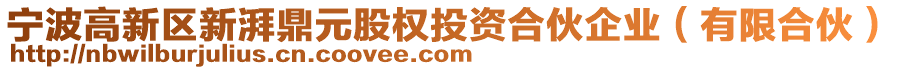 寧波高新區(qū)新湃鼎元股權投資合伙企業(yè)（有限合伙）